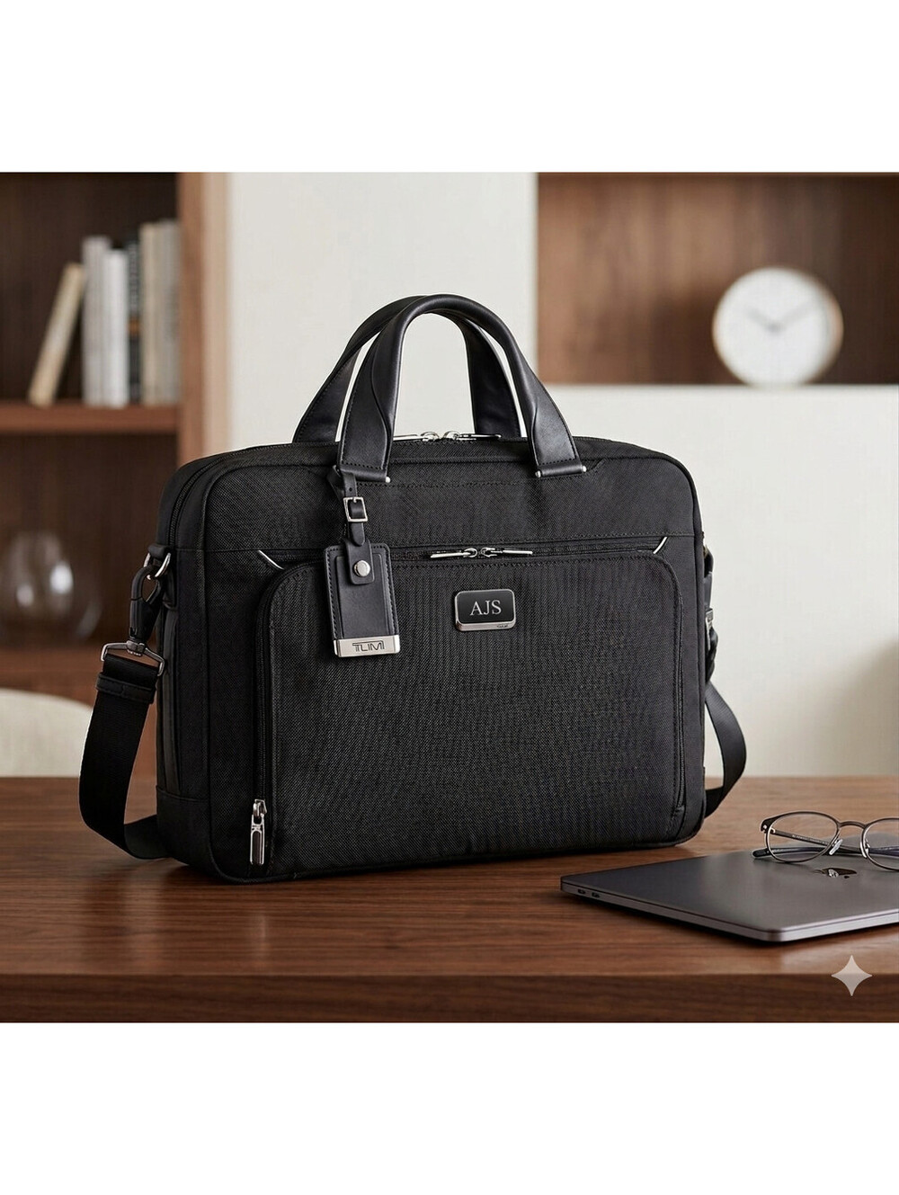 Tumi Arrivé Sawyer Briefcase Laptop Bag Black 255003D2 - With Luggage Tag